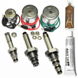 DME Mfg, Meyer Snow Plow Coil & Valve Set for E47, E57, E60, Pumps, Silicone Coil Sealant, Anti-Seize Grease, Optional 18-8 Stainless Steel Nuts Included